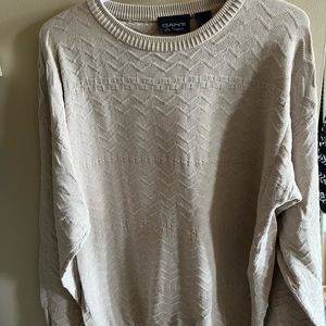 cream knitted mens Gant sweater